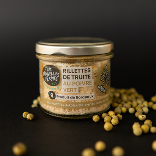 Rillettes de truite au poivre vert, 90g (pièce) - Ferme urbaine aquaponique à Bordeaux
