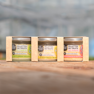 Coffret 3 rillettes de truite (pièce) - Ferme urbaine aquaponique à Bordeaux