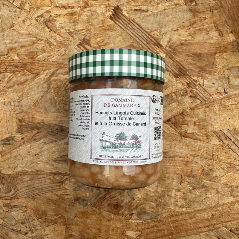 Haricots lingots tomate & graisse de canard, 400g (pièce)